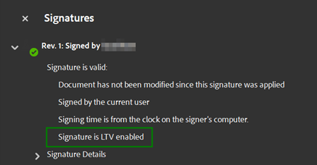 Signature with LTV option